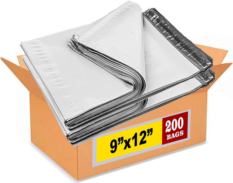 iMBAPrice 200 9x12 White Poly MAILERS ENVELOPES Bags 9 x 12 - Image 1
