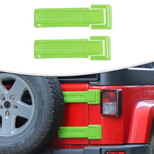 SQQP Tailgate Hinge Cover,Spare Tire Rear Door Bracket Trim Cover Trim 2Pcs for 2007-2018 Jeep Wrangler JK & Unlimited(Green) - Image 1