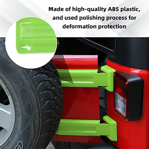 SQQP Tailgate Hinge Cover,Spare Tire Rear Door Bracket Trim Cover Trim 2Pcs for 2007-2018 Jeep Wrangler JK & Unlimited(Green) - Image 4