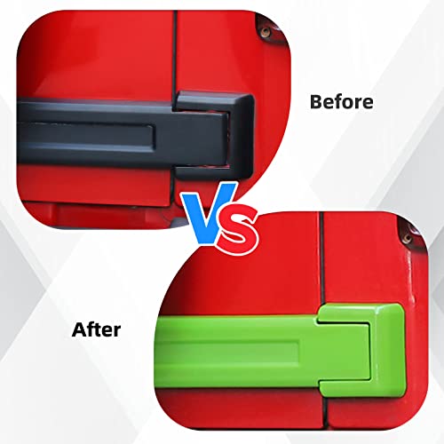 SQQP Tailgate Hinge Cover,Spare Tire Rear Door Bracket Trim Cover Trim 2Pcs for 2007-2018 Jeep Wrangler JK & Unlimited(Green) - Image 2