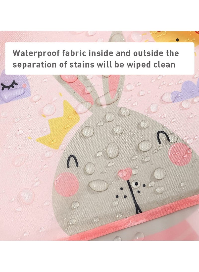 SOLARAE 3 Pcs Long Sleeve Baby Bibs, Unisex Waterproof Feeding Bibs Smock Apron Set for 6-24 Months Infant Child Toddler - Image 2