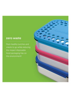LunchBots Medium Duo Bento Divided Stainless Steel Food Container Lunch Box, Green Dots  - Image 4