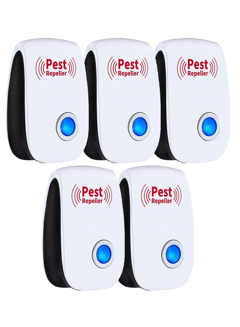 MARGOUN 5 Pack Of Ultrasonic Pest Repeller Plug in Insects Electronic Pest Repellent Rodent Repellent Indoor Pest Control for Home Kitchen Office With 6 Months Warranty  - Image 1