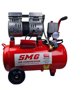 إس أم جي كمبروسر هواء صامت SMG سعة 25 لتر – بدون زيت، 550 واط، ضغط قابل للتعديل، 220 فولت 60 هرتز – للاستخدام الصناعي والمنزلي 