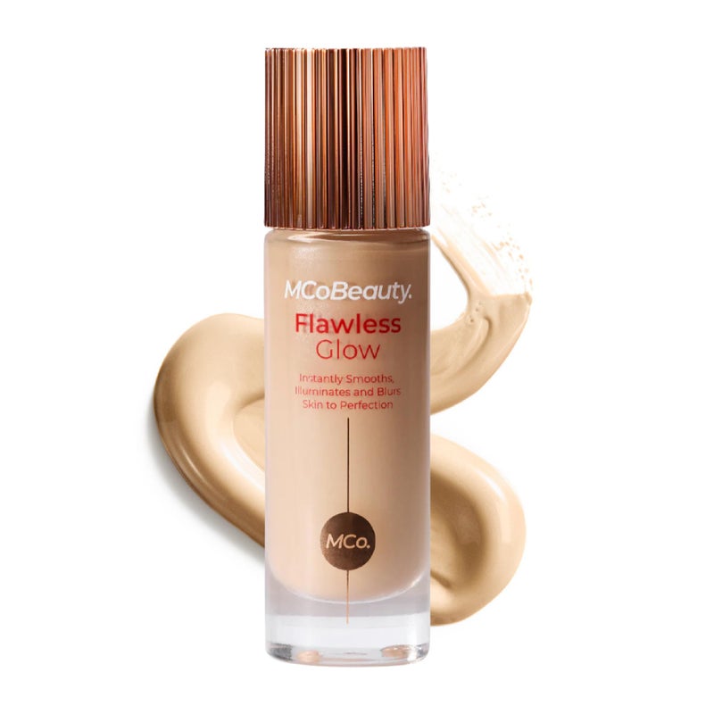 MCoBeauty Flawless Glow Luminous Skin Filter 2 Fair 4in1 Primer Highlighter Foundation Booster Dewy Illuminating Tint Face Makeup with Squalane Vitamin E Vegan Cruelty Free - Image 3