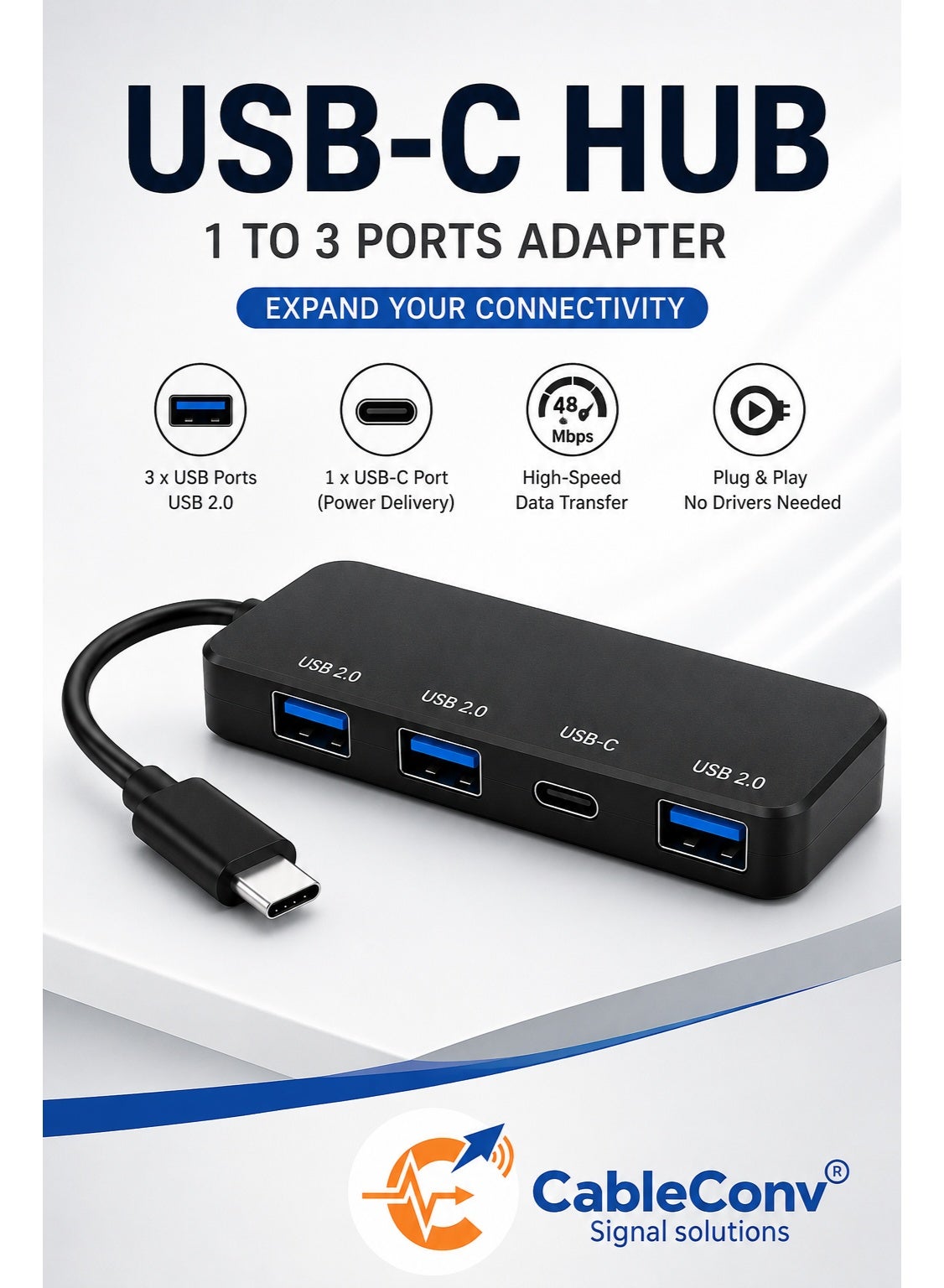 cableconv Cableconv usb-c Hub 1 To 3 Ports Adapter usbc Z0128DC161F09D704E9E8Z