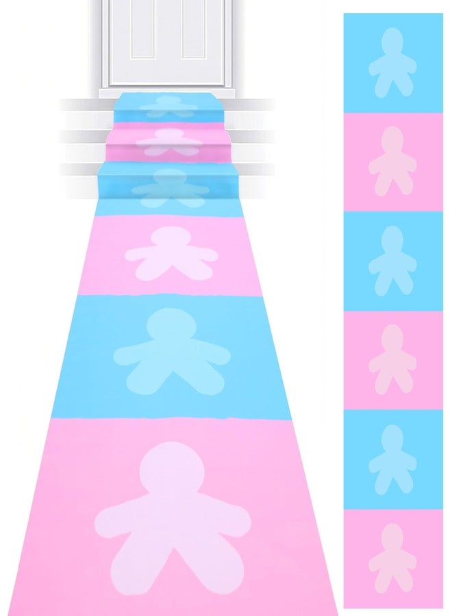 Dunzy 24 x 10 ft Gender Reveal Party Runner Runway Rug Hallway Runner Rug Pink & Blue Baby Shower Carpet for Floor Table Decor Gender Reveal Decorations for Photo Backdrop - Image 1