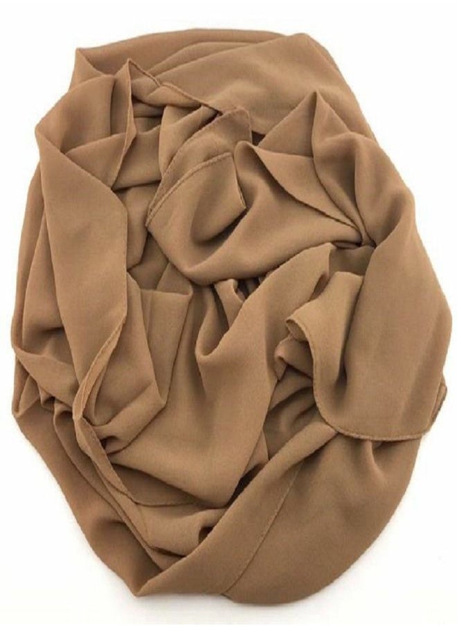 Generic - Scarf Chiffon Crepe Solid - Dark Beige - From Fatah - Image 1