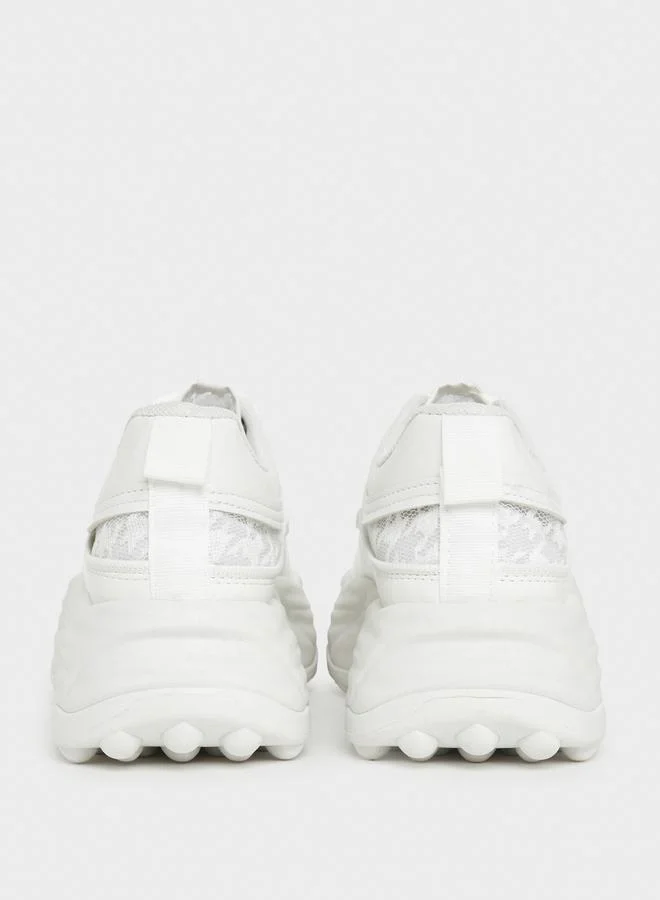 Styli Active Textured Chunky Mesh Platform Sneakers
