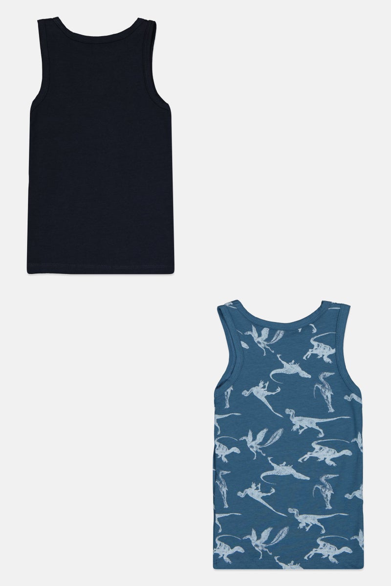 NAME IT Toddlers Boy 2 Pack Graphic Print Sleeveless Tank Top, Multicolor - Image 2