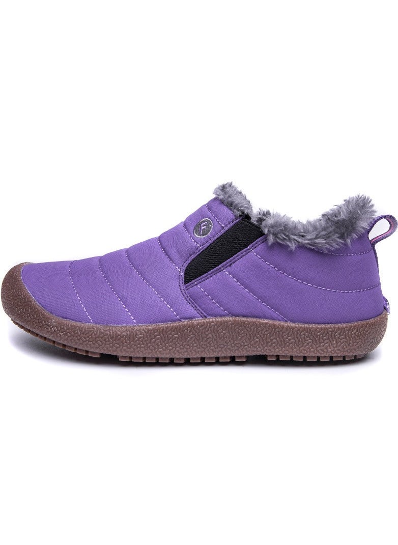 Loquat - Winter low Cut Thick Sole Plush Men's Snow Cotton Shoes A Pair - Image 1