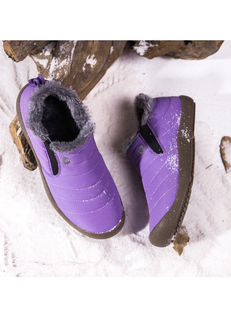 Loquat - Winter low Cut Thick Sole Plush Men's Snow Cotton Shoes A Pair - Image 1