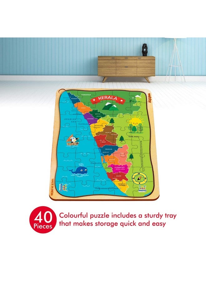 ويبي لغز الصور المقطوعة الخشبي لخريطة كيرالا من ويبي، 40 قطعة - للأطفال - Image 4