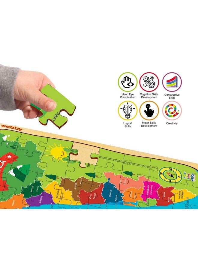 ويبي لغز الصور المقطوعة الخشبي لخريطة كيرالا من ويبي، 40 قطعة - للأطفال - Image 5