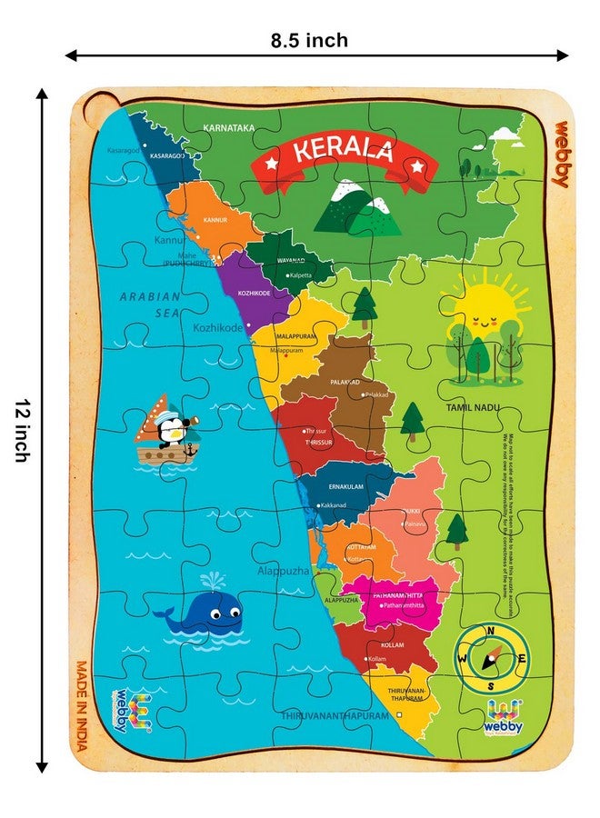 ويبي لغز الصور المقطوعة الخشبي لخريطة كيرالا من ويبي، 40 قطعة - للأطفال - Image 2
