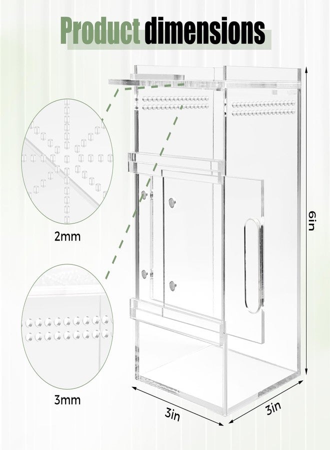StyEdEk Pre-Assembled Jumping Spider Enclosure 3x3x6 Inch Acrylic Spider Cage Insect Terrarium Bug Enclosure Tarantula Enclosure Reptile Terrarium for Snail, Mantis, Lizard, and Small Reptiles - Image 2