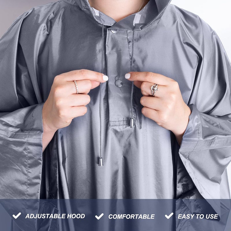 Lingito Heavy Duty Rain Poncho for Backpacking, Waterproof Lightweight for Adults, Military, Emergency, Camping, Men, Women - Image 5