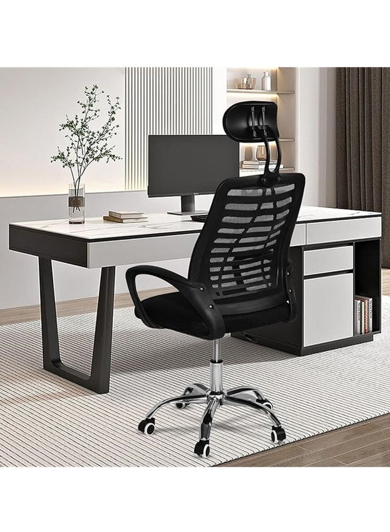 Generic Office Chair, Comfort Ergonomic Height Adjustable Desk Chair with Lumbar Support Backrest&Headrest and Armrests，Black  - Image 1