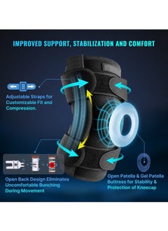 Bukela Hinged Knee Brace for Meniscus Tear Adjustable Support for Knee Pain and ACL MCL Injury or Surgery Recovery  - Image 3