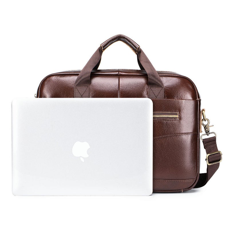 Men'S Briefcase Genuine Leather Men'S Business Bag Casual Vintage Genuine Leather Handbag Large Capacity Business Handbag - Image 4
