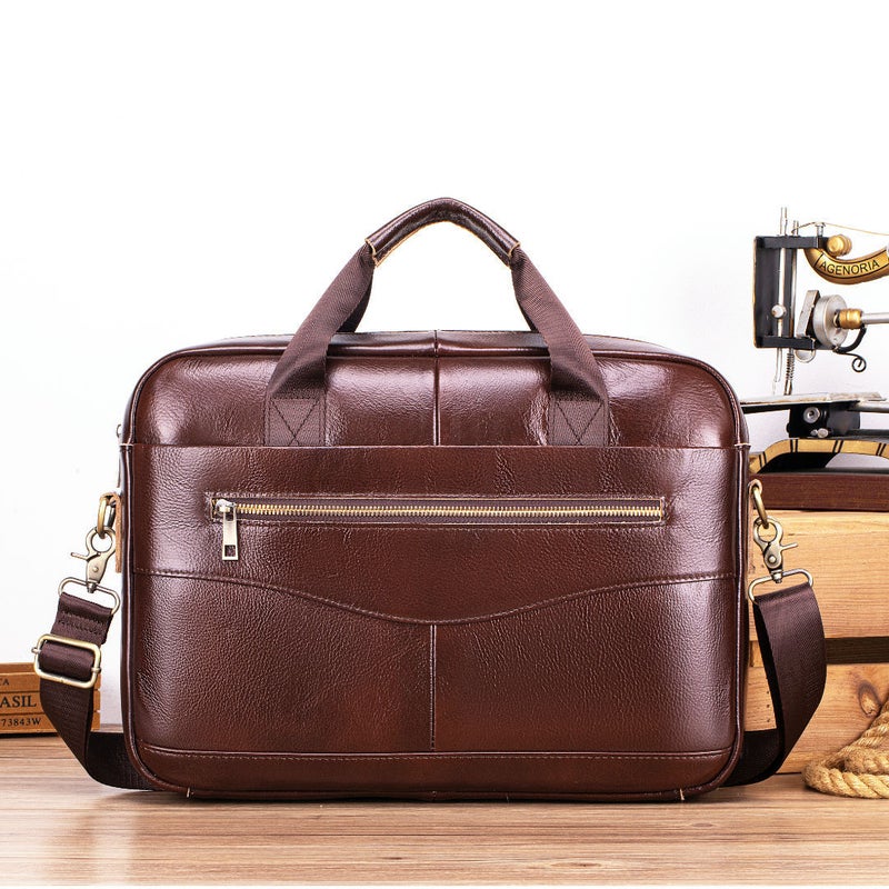 Men'S Briefcase Genuine Leather Men'S Business Bag Casual Vintage Genuine Leather Handbag Large Capacity Business Handbag - Image 5