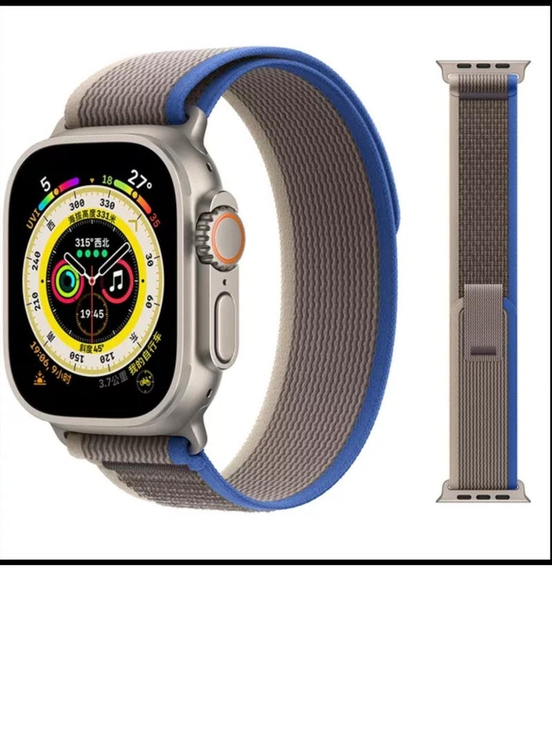 سوار ساعة ابل الجديد شكل رائع جذاب عصري لون أزرق مع رصاصي  مقاس 45 - Image 4