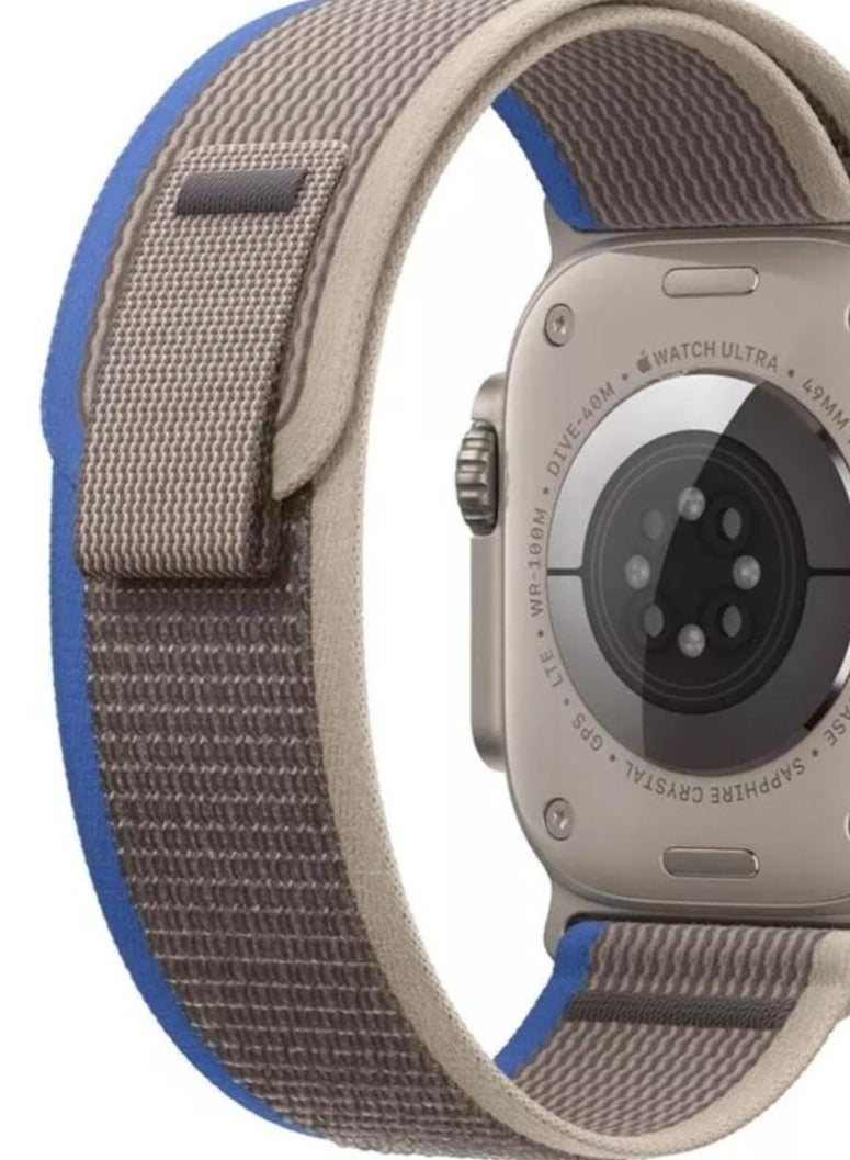 سوار ساعة ابل الجديد شكل رائع جذاب عصري لون أزرق مع رصاصي  مقاس 45 - Image 2