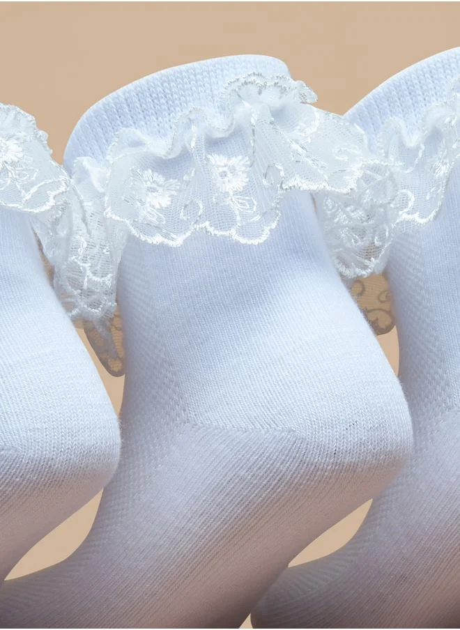 Flora Bella Boys's Frill Detail Socks - Set of 3