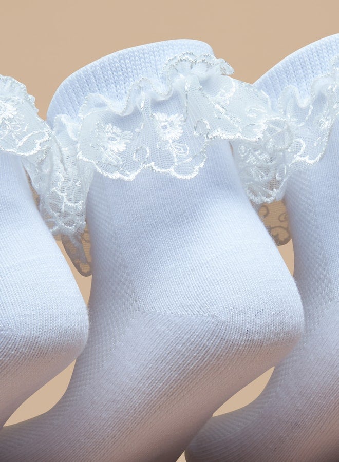 Flora Bella Boys's Frill Detail Socks - Set of 3 - Image 2