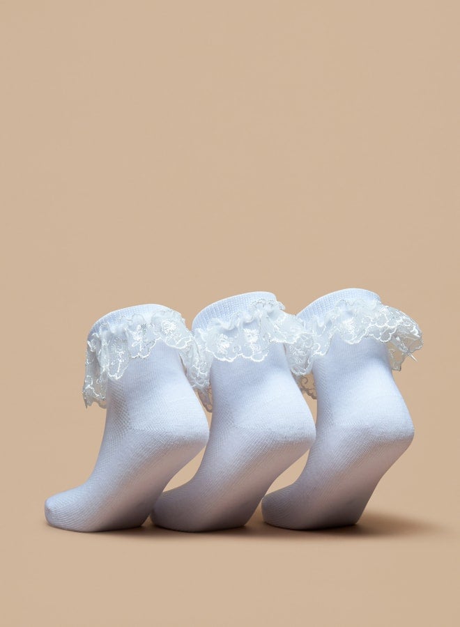 Flora Bella Boys's Frill Detail Socks - Set of 3 - Image 3