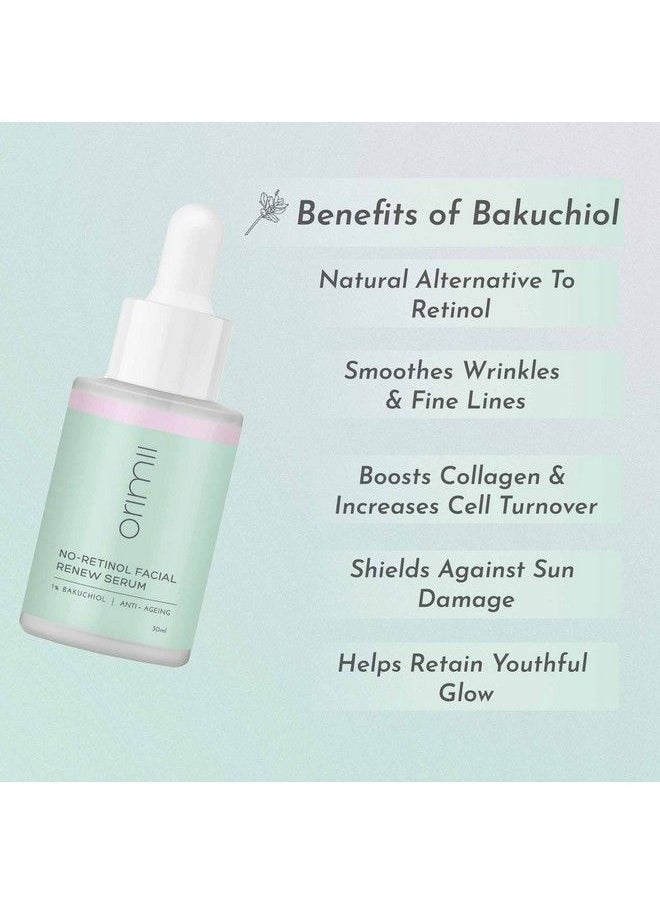 Orimii - Retinol Free Renewing Serum ; 1% Bakuchiol To Fight Early Signs Of Ageing ; Pregnancy Safe Antiageing Serum ; Breastfeeding Safe ; 30Ml - Image 1