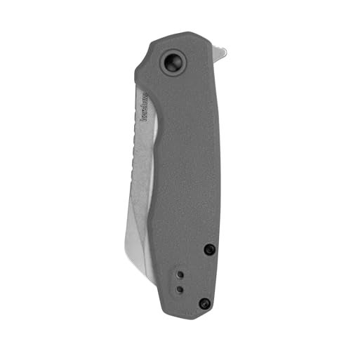Kershaw Wharf Pocket Knife, Gray Design, 2.8 Inch Stainless Steel Cleaver Plain Edge Blade, EDC with Assisted Opening, Reversible Deep-Carry Pocketclip, Everyday Carry Pocket Knife for Men and Women - Image 4