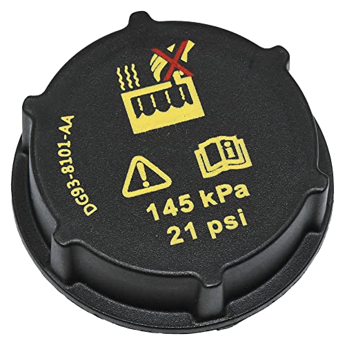 JEEFHO DG93-8101-AA Radiator Coolant Reservoir Tank Cap For Ford Focus Mustang Fusion Escape Fiesta Bronco Edge Ranger Expedition Explorer Transit & Lincoln Aviator MKZ MKC. Replaces# 1301104 DG93-8101-AA - Image 1
