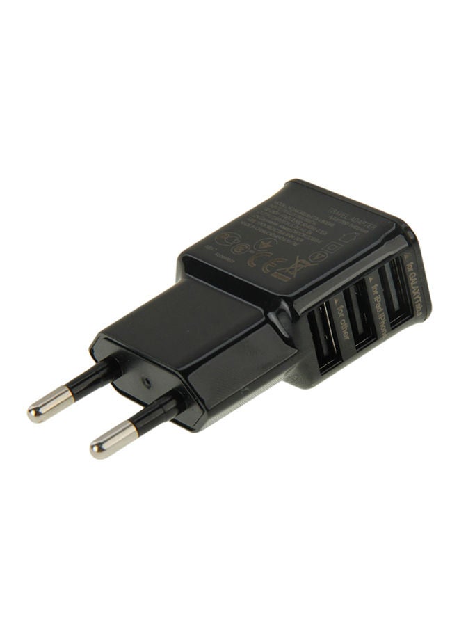 Loquat 3-Port USB Charger Adapter - EU Plug Black - Image 2