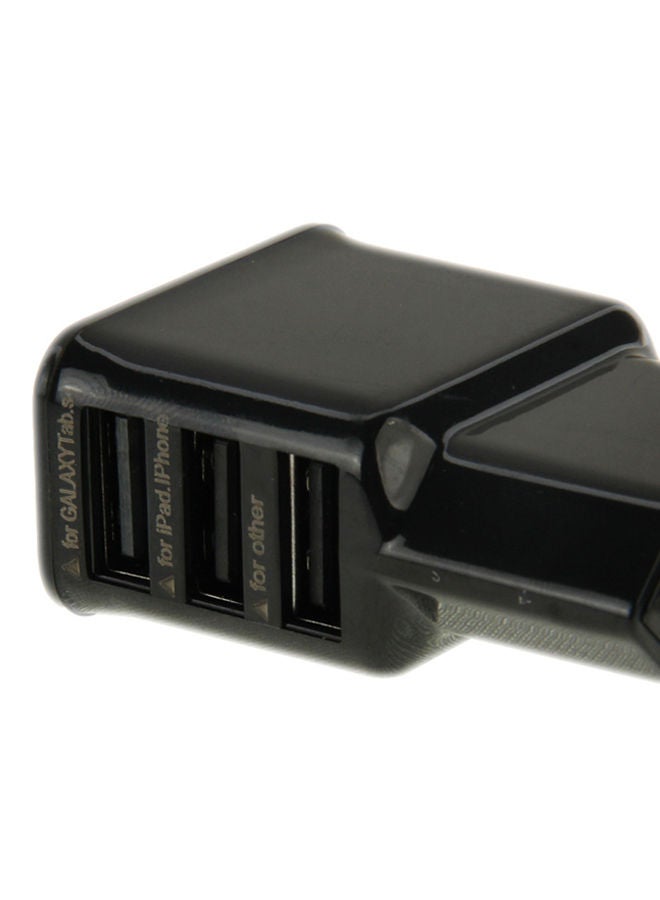 Loquat 3-Port USB Charger Adapter - EU Plug Black - Image 3