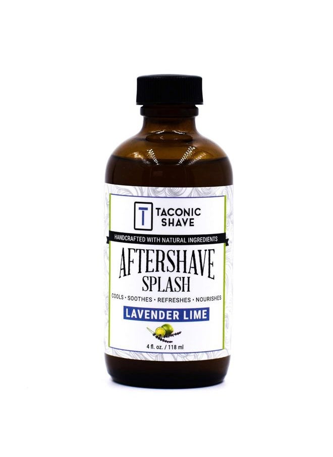 taconic shave , Natural Aftershave Splash 4 oz, Lavender Lime, Skin Cooling, Refreshing and Moisturizing, After-Shave Liquid Formula with All-Natural Ingredients, Artisan Made in The USA  - Image 1