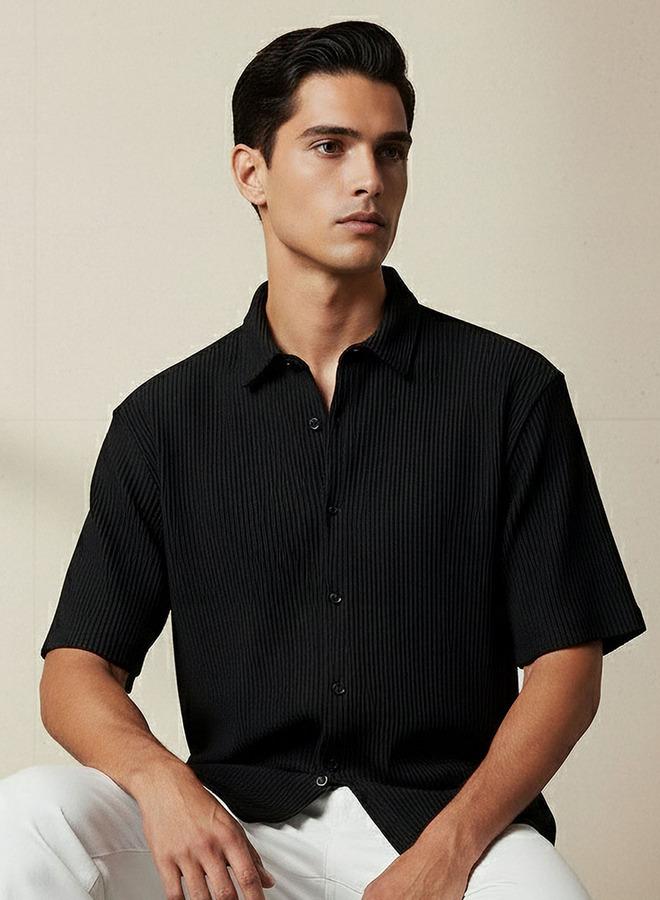 Splash FAV Men Regular Fit Collared Textured Short Sleeve Shirt - Image 1