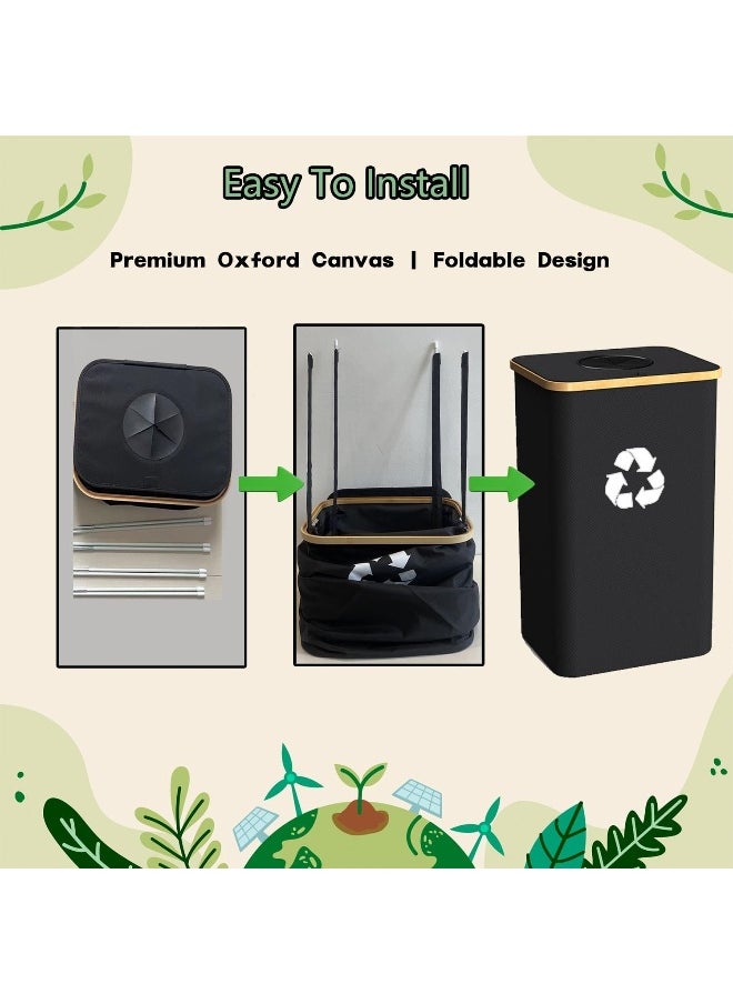 Generic Pakusane  Indoor Recycle Bin, Large 26 Gallon 101L Recycling Bin With Reusable Inner Bag  - Image 2