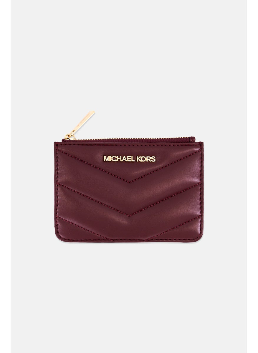 Michael Kors Women Brand Logo Coin Pouch With Card Slots, Burgundy  - Image 1