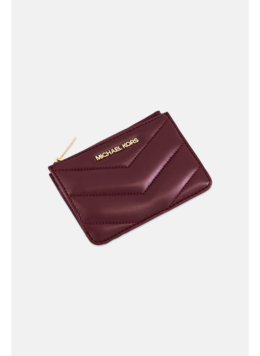 Michael Kors Women Brand Logo Coin Pouch With Card Slots, Burgundy  - Image 3