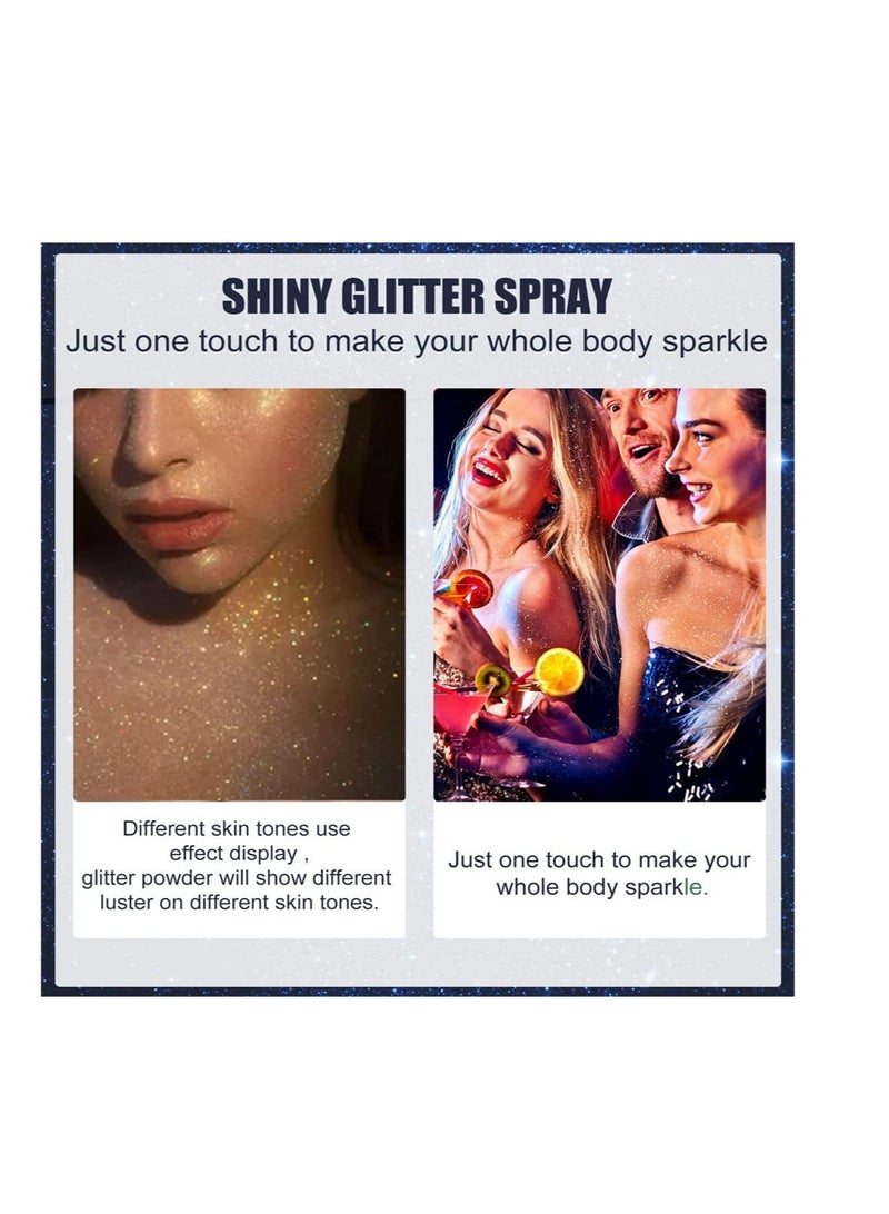 Excefore Hair and Body Glitter Color Spray, Shimmer Silver Glitter Hairspray, Lightweight, Adds Sparkly Shimmery Glow, Suitable for Prom Party - Image 5