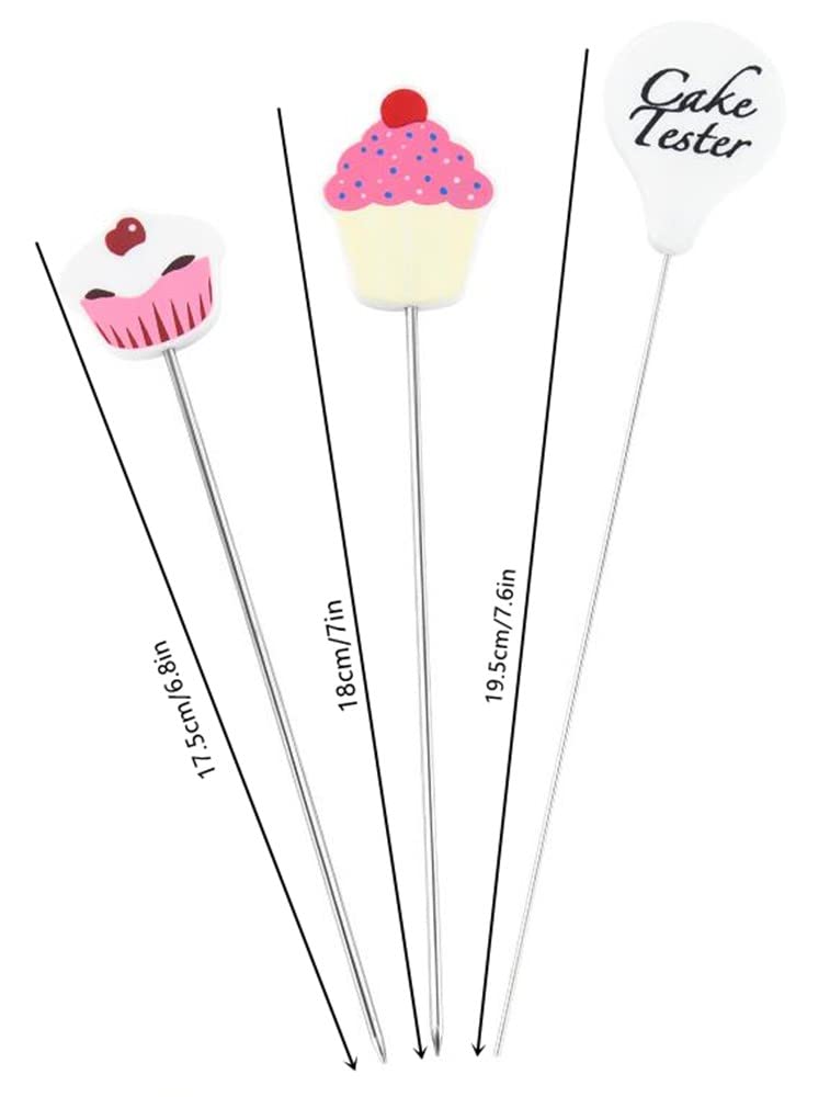 Aoshang 3Pcs 7.5 Inches Stainless Steel Cake Tester,Reusable Metal Cake Probe Needle,Home Bakery Muffin Bread Tester Probe Skewer Pin Needle,Kitchen Baking Assistant Tool - Image 2