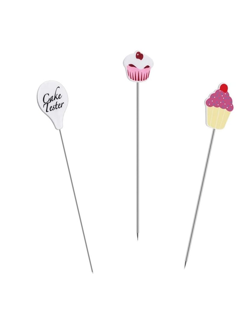 Aoshang 3Pcs Stainless Steel Cake Tester Reusable Metal Cake Probe Cake Testing Needle Home Bakery Muffin Bread Cake Tester Probe Skewer Pin Needle Kitchen Baking Assistant Tool,7.5 Inches  - Image 1