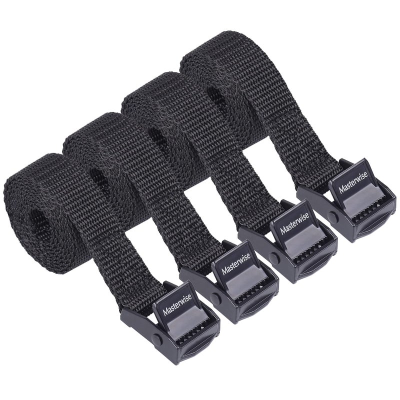 Masterwise Lashing Strap with Cam Buckles, Cinch Strap with Adjustable Buckle Tie Down Straps for Securing (3' x 0.75") - Image 1