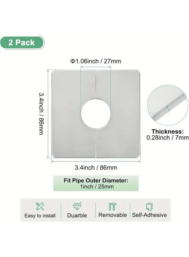 2pcs Black ABS Wall Split Flange Cover Plate For 1 Inch 25mm OD Pipe Faucet - Image 5