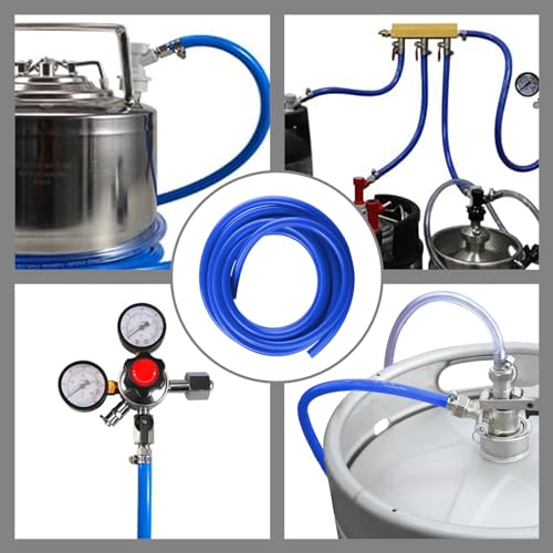 LUCKEG Gas Line Assembly Including Blue Beer Gas Line ID 5/16",OD 9/16" Length 10ft, CO2 Hose Clamps for Kegerator Draft Beer Brew,Cornelius Keg Homebrewing and Wine making - Image 4