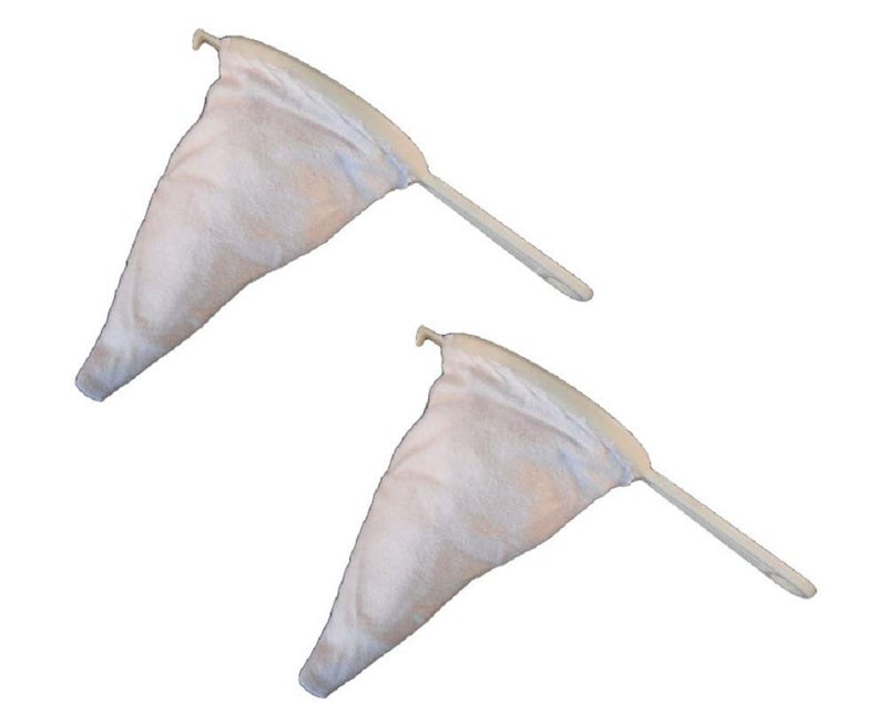 2 Pk CoffeeTea Strainer Spanish Colador Very Durable Filter Bag Coffee Sock ReUsable 9CM 35 Flannel With Plastic Handle