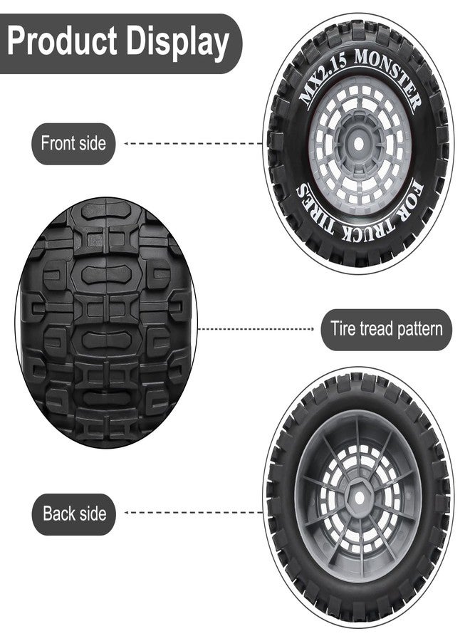 LRFHL 12mm Hex RC Wheel Tires for 1/16 Traxxas Mini Maxx 107154-1 Mini XRT VXL 108076-1 E-Revo Mini XRT MJX 16207 16210 16209 16208 HSP 94186 LOSI 1/18 Mini LMT RC Truck Tires Wheel Upgrade (4PCS) - Image 5