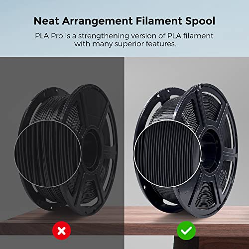 FLASHFORGE 3D Printer Filament, PLA PRO Filament 1.75mm, 1KG Spool (2.2lbs), Dimensional Accuracy +/- 0.02mm for FDM 3D Printers, Better Tenacity & No Knotting (Black) - Image 4