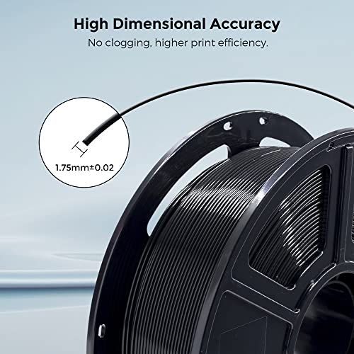 FLASHFORGE 3D Printer Filament, PLA PRO Filament 1.75mm, 1KG Spool (2.2lbs), Dimensional Accuracy +/- 0.02mm for FDM 3D Printers, Better Tenacity & No Knotting (Black) - Image 5